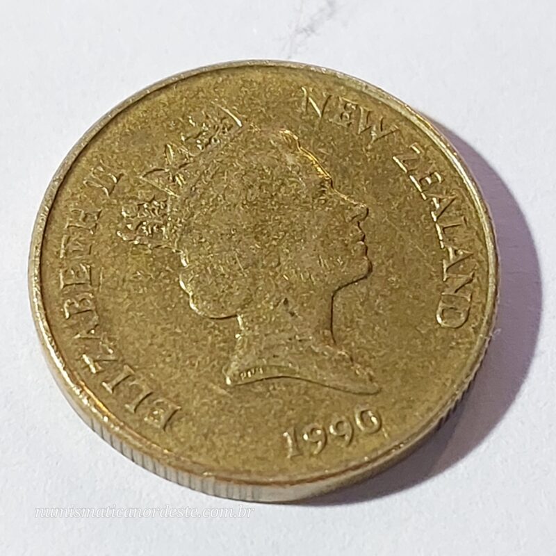 Moeda de 1 Dólar da Nova Zelândia Ano 1990 Soberana Elizabeth II - Imagem 4