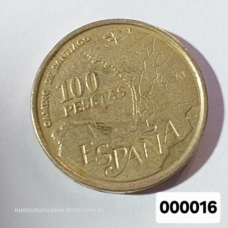Moeda de 100 Pesetas Espanha Ano 1993 - Caminho de Santiago de Compostela