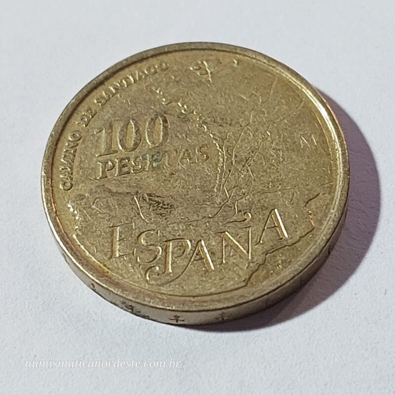 Moeda de 100 Pesetas Espanha Ano 1993 - Caminho de Santiago de Compostela - Imagem 4