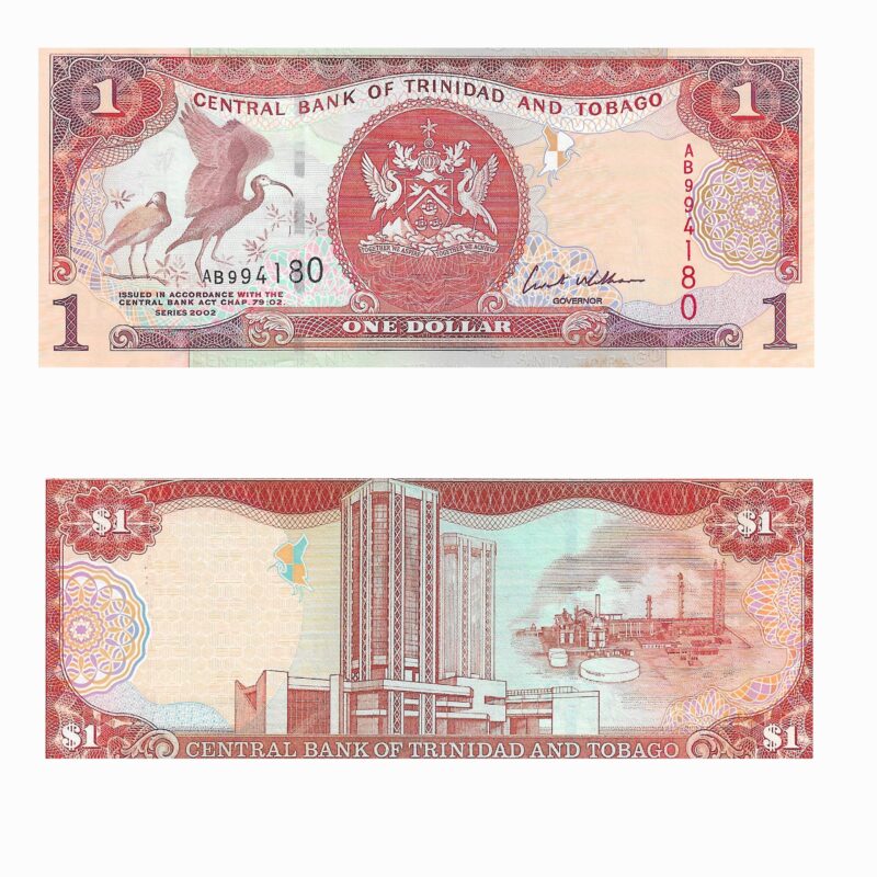 Cédula de 1 Dólar – Trinidad e Tobago – Série 2002 – Central Bank