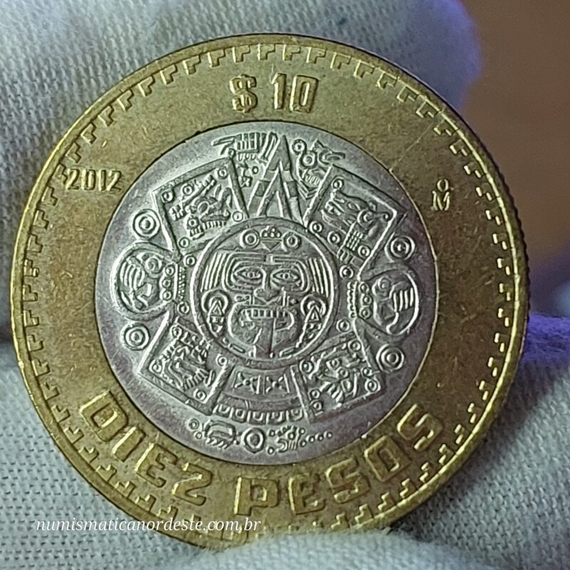 Moeda do México 10 Pesos 2012 – Bimetálica - Estados Unidos Mexicanos - Imagem 3