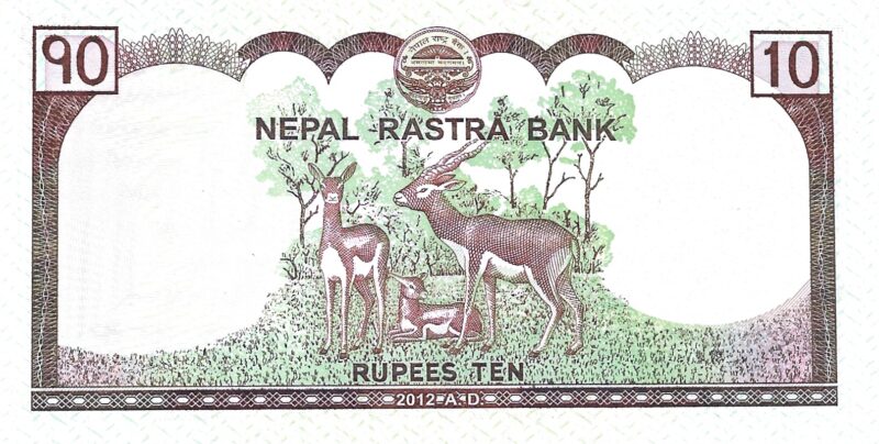 10 Rúpias Ano 2012 - Nepal - FE - Imagem 2