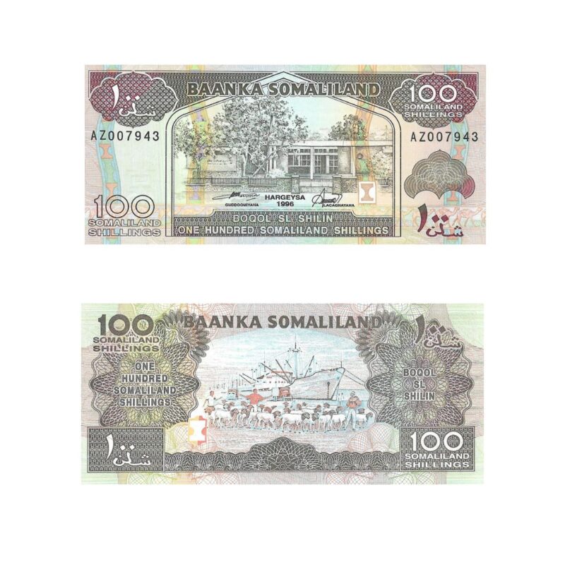 Cédula de 100 Xelins – Somalilândia | Banco Central de Hargeisa