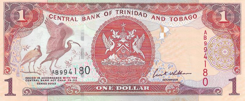 Cédula de 1 Dólar – Trinidad e Tobago – Série 2002 – Central Bank - Imagem 2