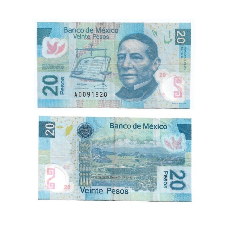 Cédula de 20 Pesos do México Ano