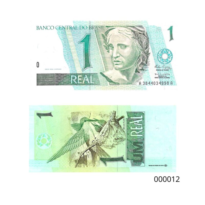 Cédula de 1 Real (R$ 1) do Brasil - "Beija-Flor" - 1a. Família