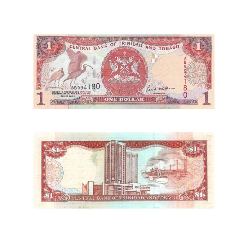 Cédula de 1 Dólar Trinidad e Tobago Ano 2002