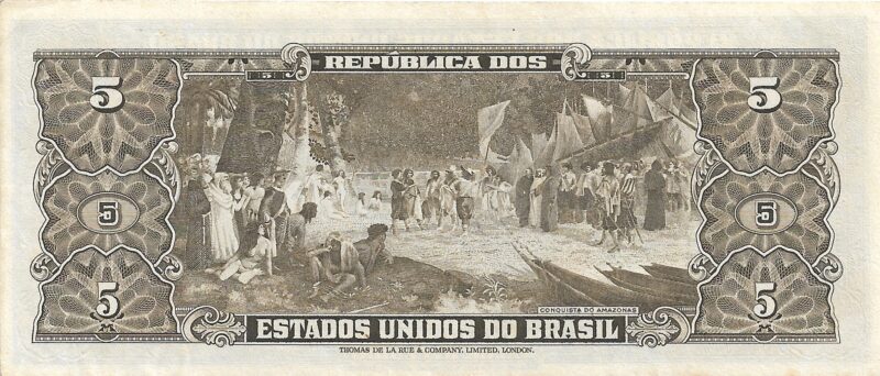 Cédula 5 Cruzeiros (Cr$5) – Barão do Rio Branco - AUTOGRAFADA - 2ª Estampa - Imagem 2