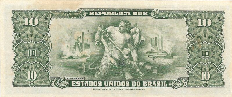 Cédula 10 Cruzeiros (Cr$10) – Getúlio Vargas - AUTOGRAFADA - 2ª Estampa - Imagem 3