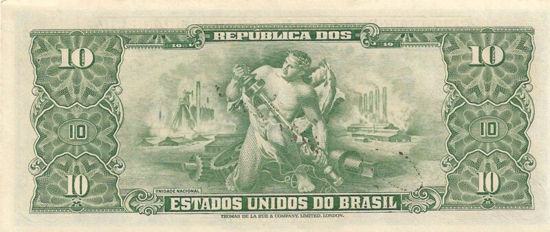 Cédula 10 Cruzeiros (Cr$10) – Getúlio Vargas - AUTOGRAFADA - 2ª Estampa - Imagem 3