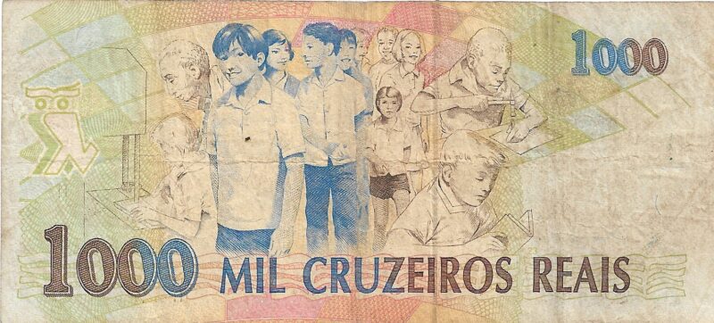 Cédula de 1.000 Cruzeiros Reais (CR$ 1.000) do Brasil - "Anísio Teixeira" - Imagem 3