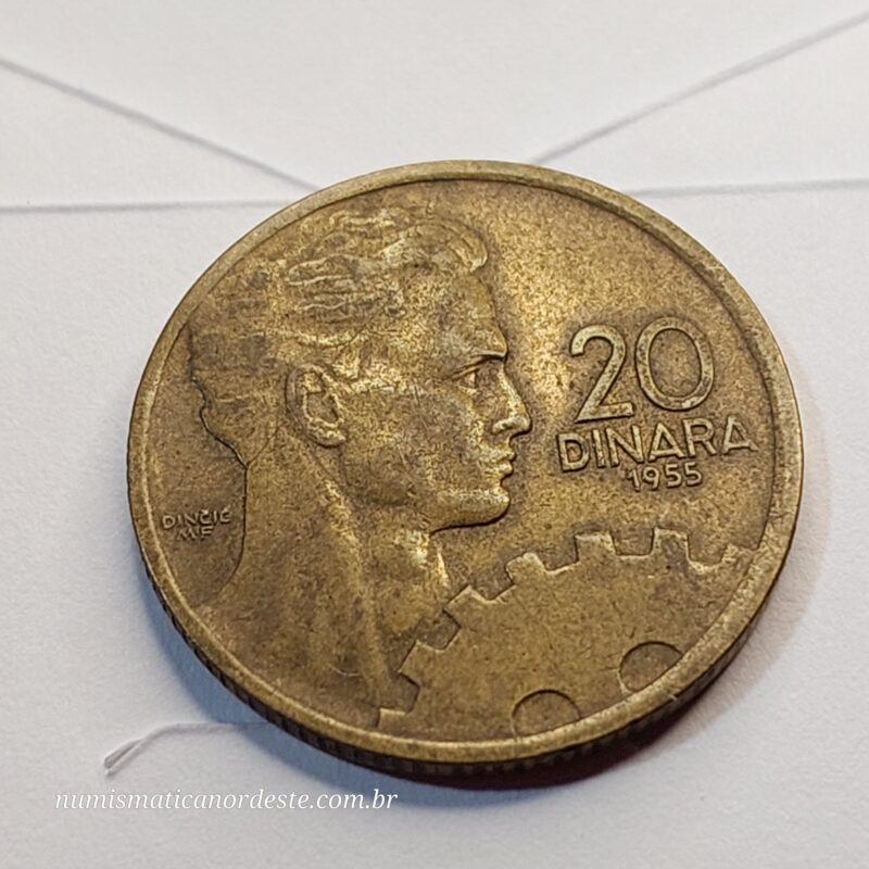 Moeda de 20 Dinara – Jugoslávia - Ano 1955 - Jugoslávia Socialista (1945 - 1992) - Imagem 7
