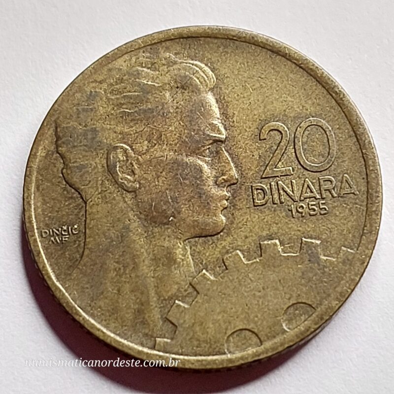 Moeda de 20 Dinara – Jugoslávia - Ano 1955 - Jugoslávia Socialista (1945 - 1992) - Imagem 5