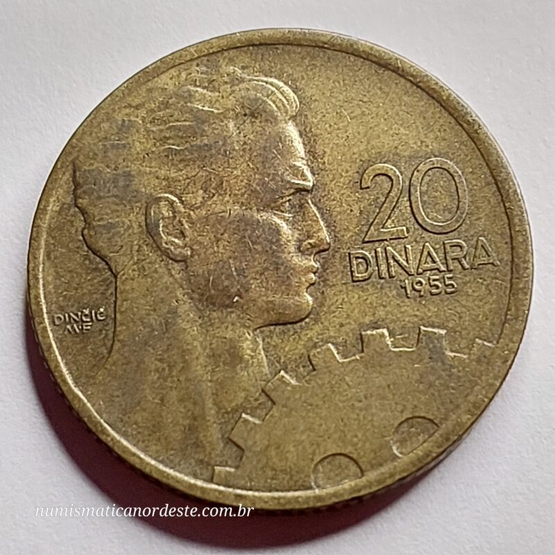 Moeda de 20 Dinara – Jugoslávia - Ano 1955 - Jugoslávia Socialista (1945 - 1992) - Imagem 3