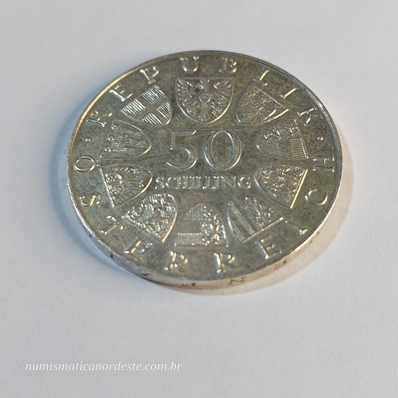 Moeda Áustria 50 Schilling Comemorativa – 500 Anos do Bummerlhaus - Ano 1973 - Imagem 13