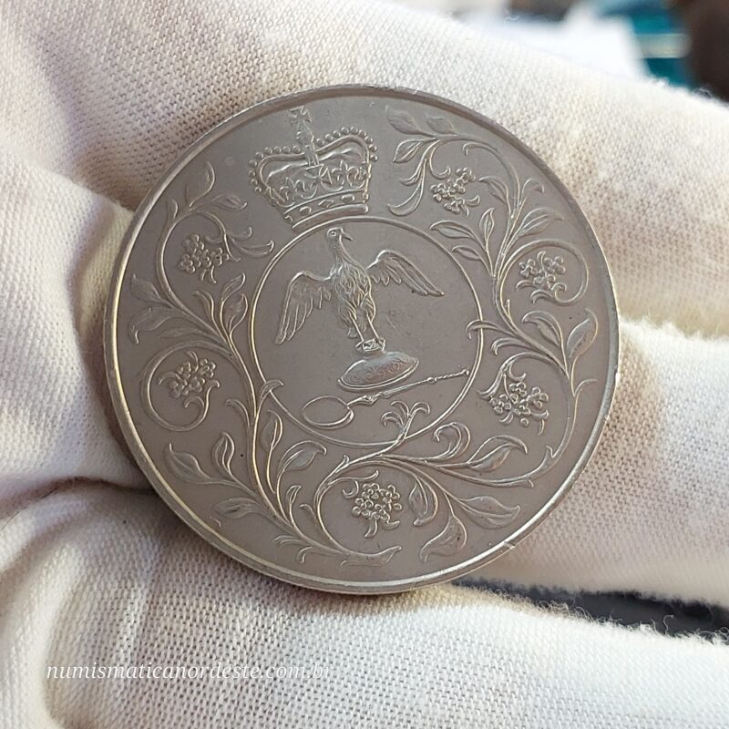 Moeda 25 Pence Reino Unido - COMEMORATIVA aos 25 anos da Coroação de Elizabeth II - Ano 1977 - Imagem 10