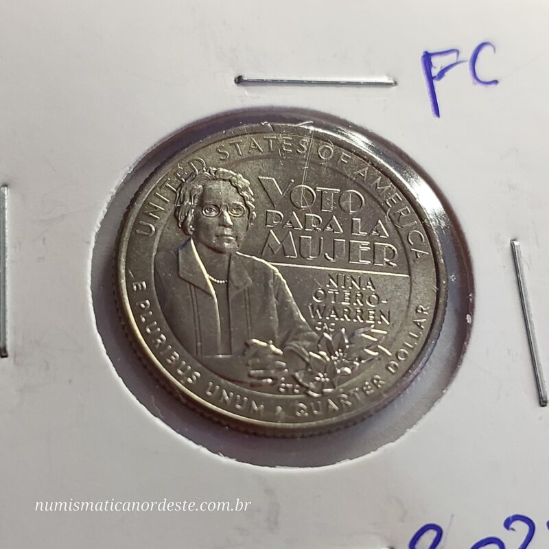 Moeda de Quarter Dollar  Ano 2022 (D) - Nina Otero Warren (FC - Flor de Cunho) - Série Mulheres Americanas - Imagem 5