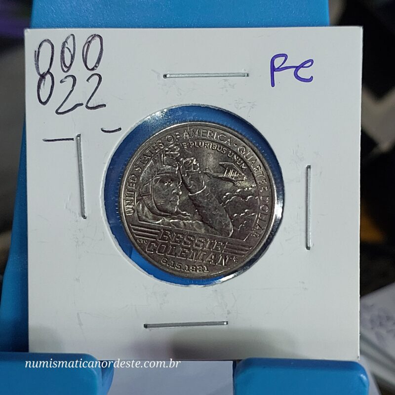 Moeda de Quarter Dollar  Ano 2023 (D) - Bessie Coleman - (FC - Flor de Cunho) - Série Mulheres Americanas - Imagem 8