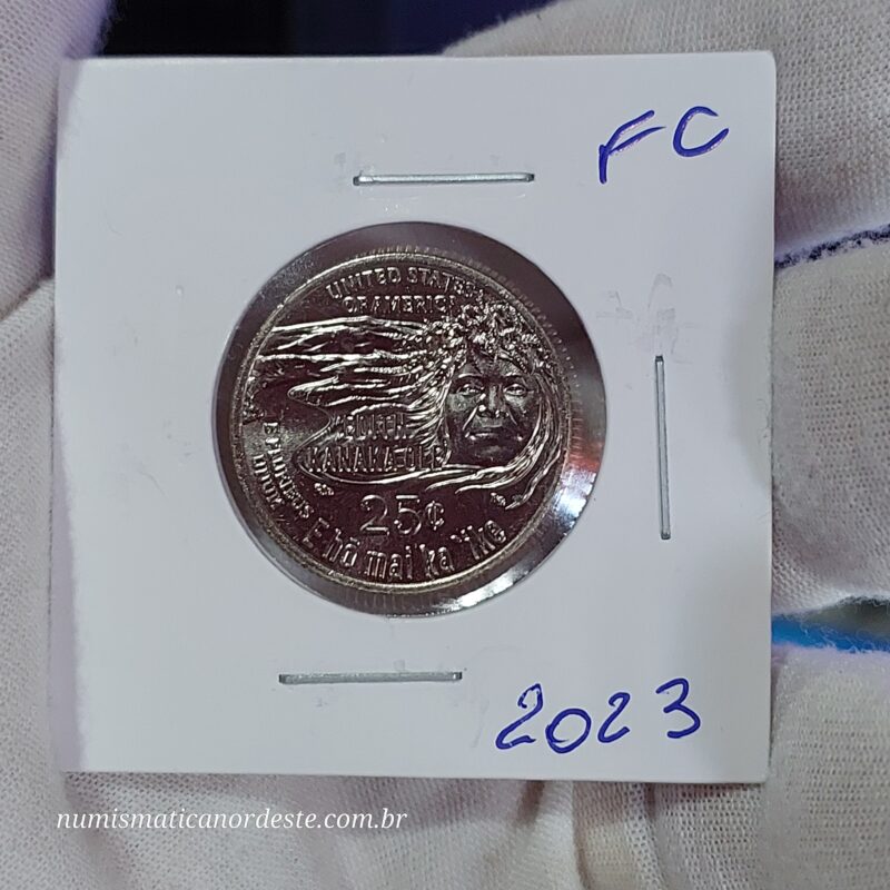 Moeda de Quarter Dollar  Ano 2023 (D) - Edith Kanaka'ole - (FC - Flor de Cunho) - Série Mulheres Americanas - Imagem 5