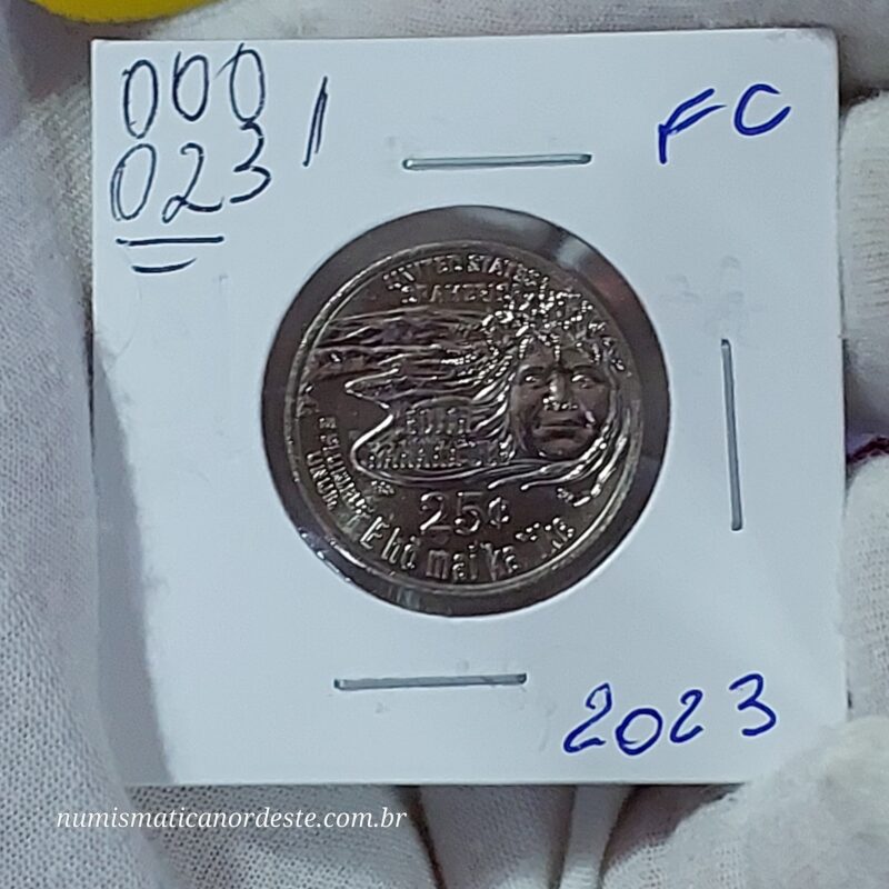 Moeda de Quarter Dollar  Ano 2023 (D) - Edith Kanaka'ole - (FC - Flor de Cunho) - Série Mulheres Americanas - Imagem 6