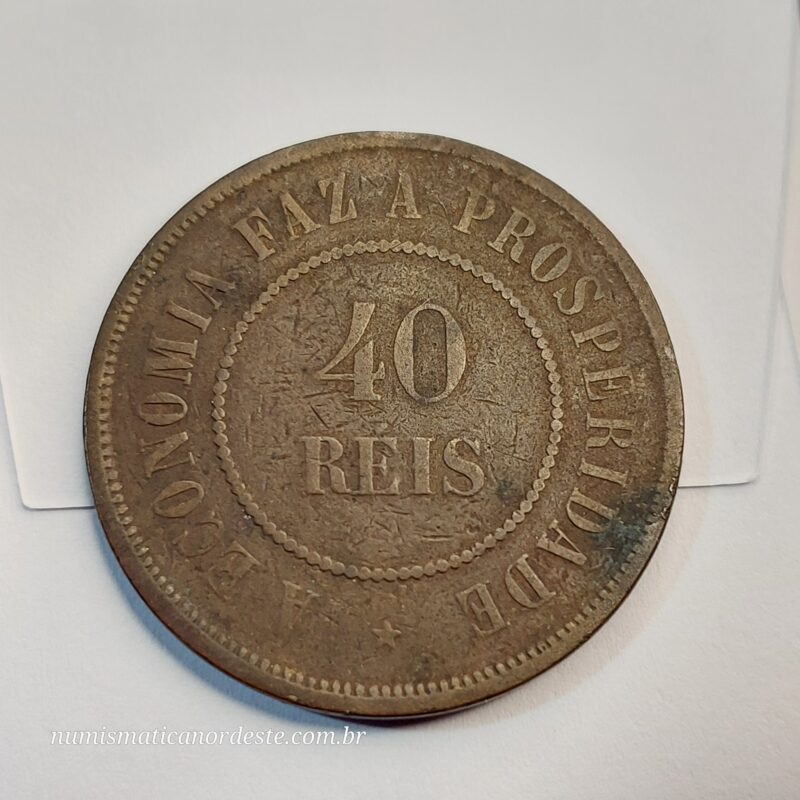 Moeda de 40 Réis Ano 1889 - Brasil República - Imagem 5