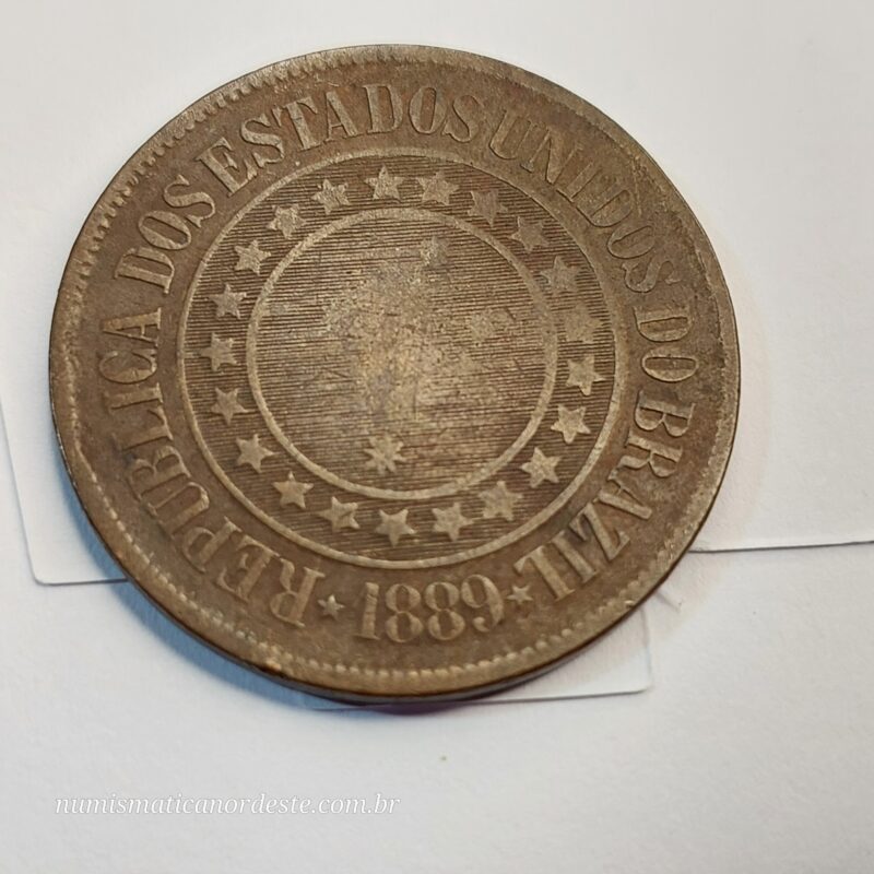 Moeda de 40 Réis Ano 1889 - Brasil República - Imagem 6