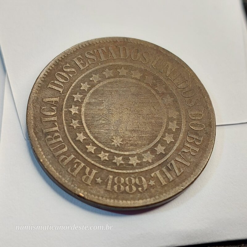 Moeda de 40 Réis Ano 1889 - Brasil República - Imagem 2