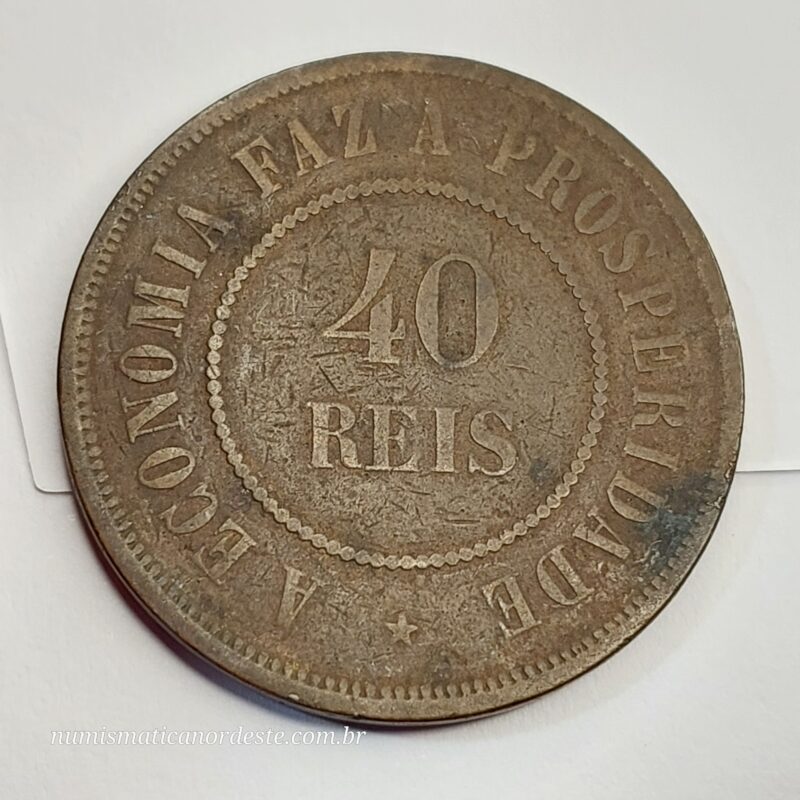 Moeda de 40 Réis Ano 1889 - Brasil República - Imagem 3