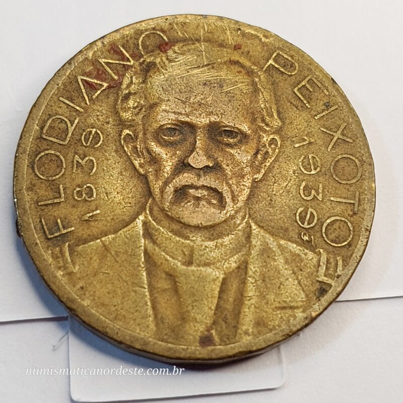 Moeda de 2.000 Réis Ano 1939 - Floriano Peixoto (2º Presidente do Brasil) - Imagem 2
