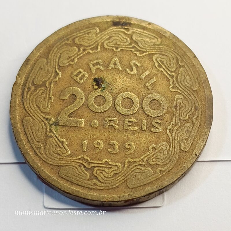 Moeda de 2.000 Réis Ano 1939 - Floriano Peixoto (2º Presidente do Brasil) - Imagem 3