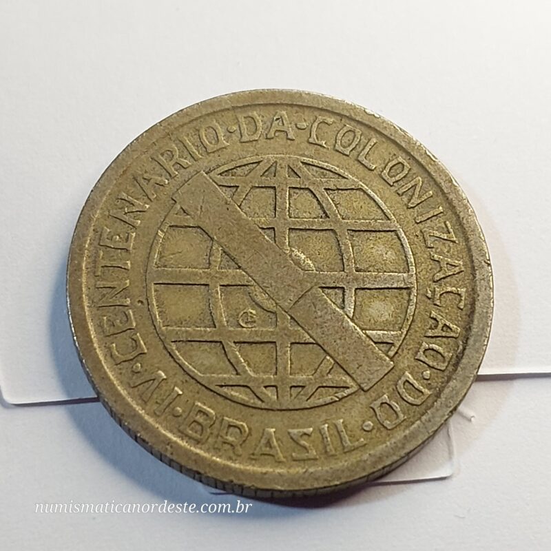 Moeda de 200 Réis Ano 1932 - Brasil - Série Vicentina - 400 anos de colonização do Brasil - Imagem 6