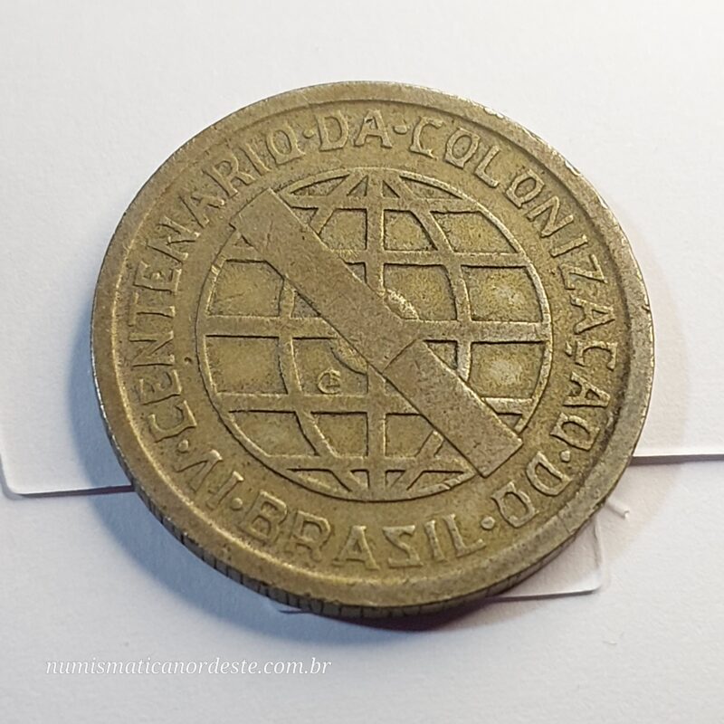 Moeda de 200 Réis Ano 1932 - Brasil - Série Vicentina - 400 anos de colonização do Brasil - Imagem 4