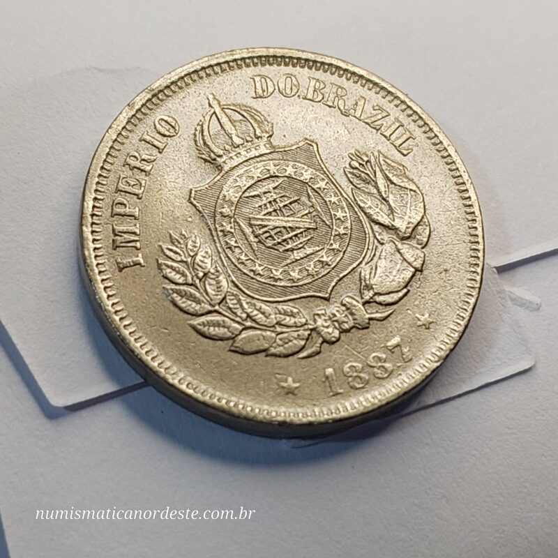 Moeda de 50 Réis Ano 1887 - Brasil - Imagem 6