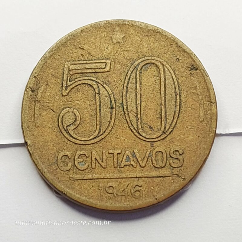 Moeda de 50 Centavos Ano 1946 - Brasil - Getúlio Vargas - Imagem 5