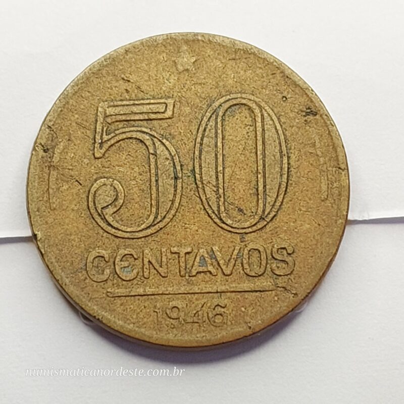 Moeda de 50 Centavos Ano 1946 - Brasil - Getúlio Vargas