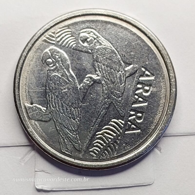 Moeda de 5 Cruzeiros Ano 1993 - Brasil - Fauna Terrestre - Arara - Imagem 2