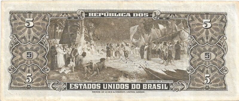 Cédula 5 Cruzeiros (Cr$5) – Barão do Rio Branco - AUTOGRAFADA - 2ª Estampa - Imagem 2