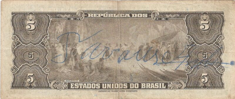 Cédula 5 Cruzeiros (Cr$5) – Barão do Rio Branco - AUTOGRAFADA - 1ª Estampa - Imagem 3