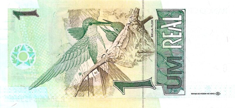 Cédula de 1 Real (R$ 1) do Brasil - "Beija-Flor" - 1a. Família - Imagem 3