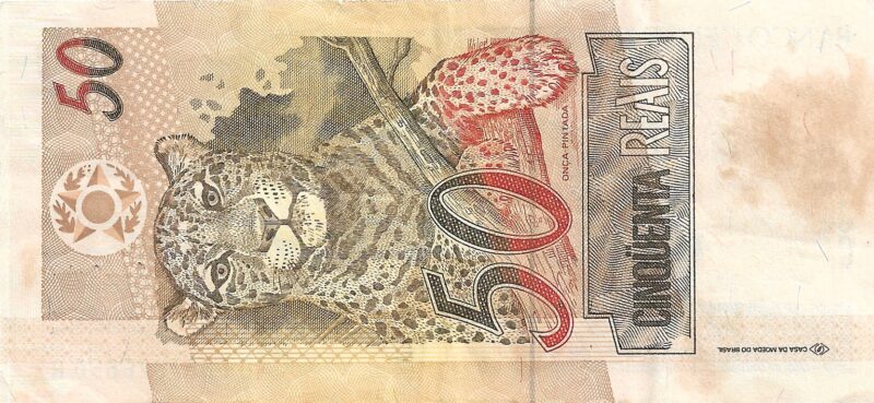 Cédula de 50 Reais (R$ 50) do Brasil - Onça Pintada - 1a. Família - Imagem 3