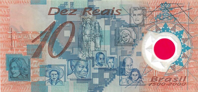 Cédula de 10 Reais (R$ 10) do Brasil de Polímero - 500 Anos do Descobrimento do Brasil - Comemorativa - Imagem 2