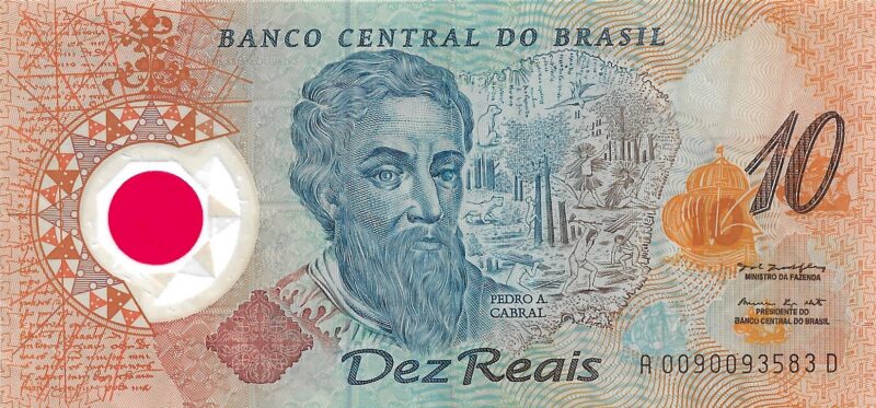 Cédula de 10 Reais (R$ 10) do Brasil de Polímero - 500 Anos do Descobrimento do Brasil - Comemorativa - Imagem 3