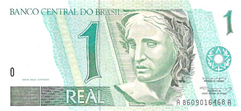 Cédula de 1 Real (R$ 1) do Brasil - "Beija-Flor" - 1a. Família - Imagem 2