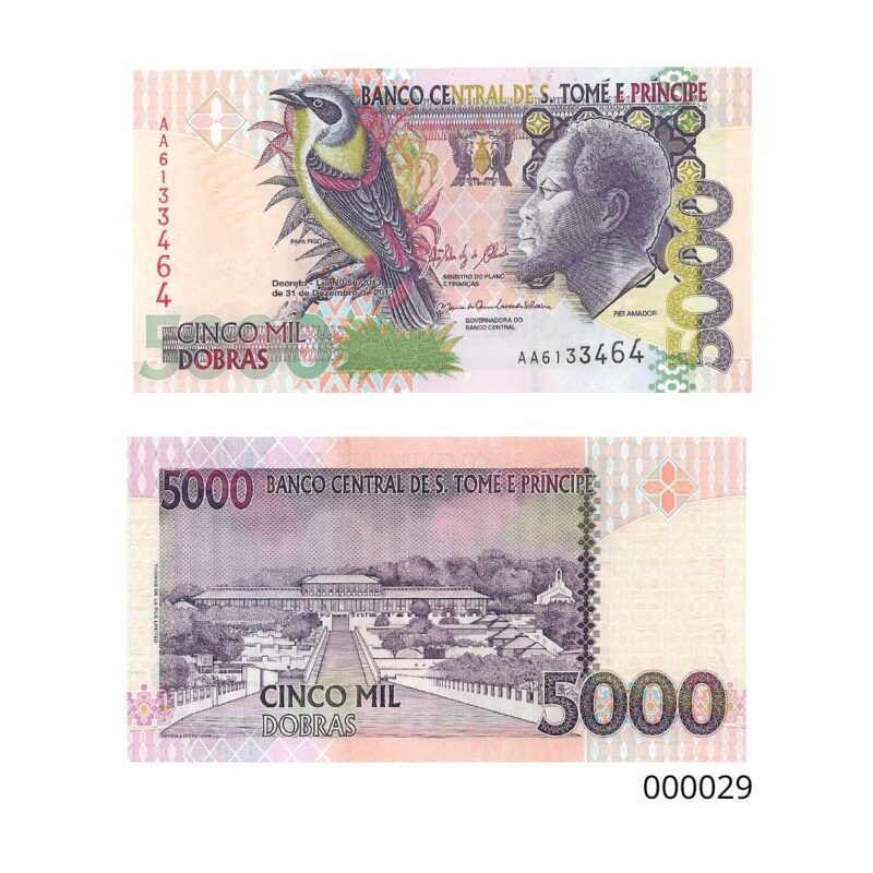 Cédula 5.000 Dobras de São Tomé e Príncipe – Rei Amador & Papa Figo