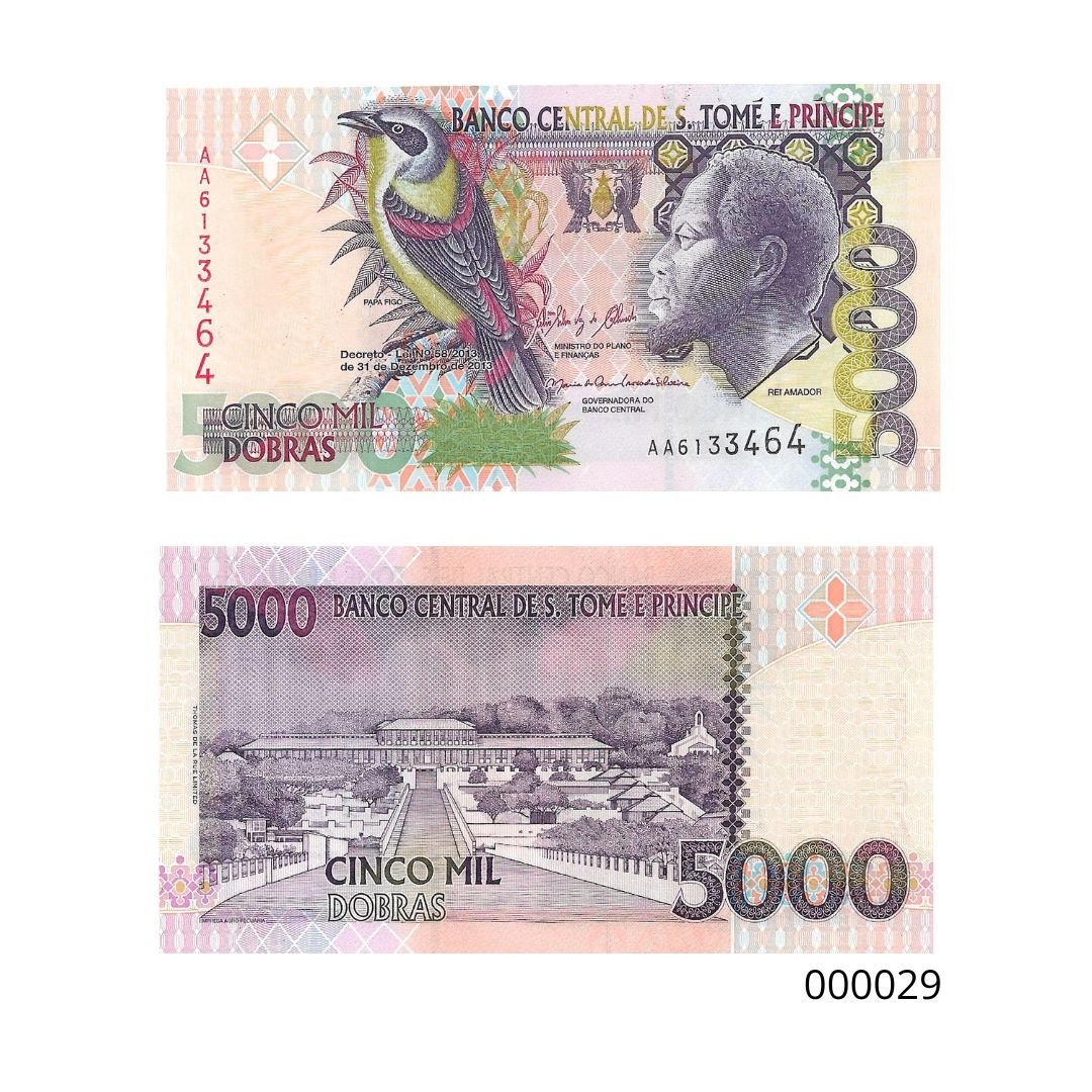 Cédula 5.000 Dobras de São Tomé e Príncipe – Rei Amador & Papa Figo