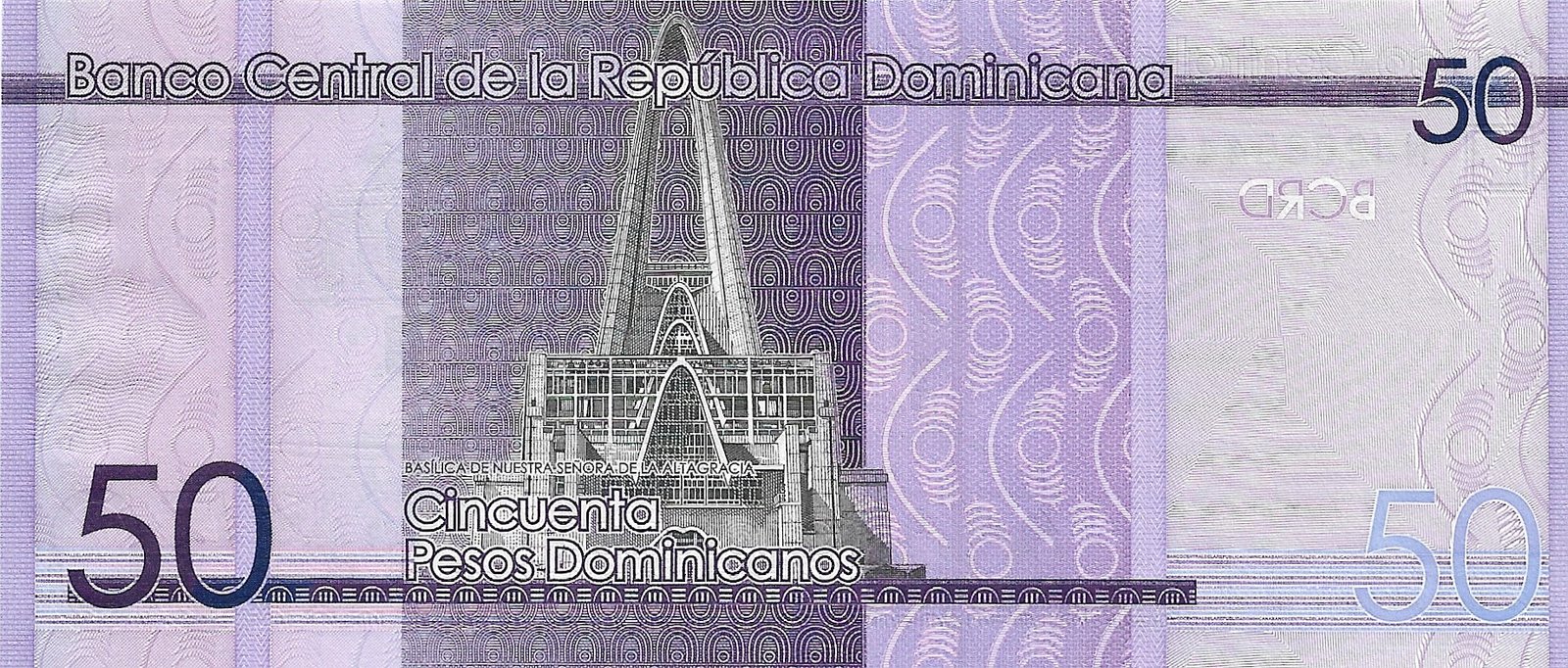Cédula da República Dominicana de 50 Pesos Ano 2021 - Imagem 3