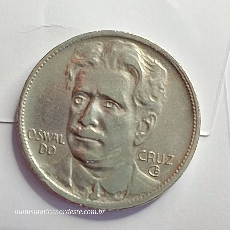 Moeda de 400 Réis Ano 1936 - Brasil - Série Brasileiros Ilustres: Oswaldo Cruz (científico brasileiro) - Imagem 2