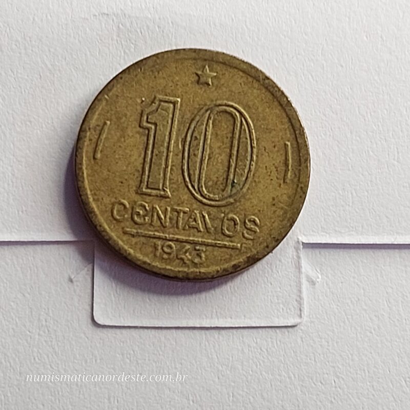 Moeda de 10 Centavos do Brasil Ano 1943- Getúlio Vargas - Imagem 7