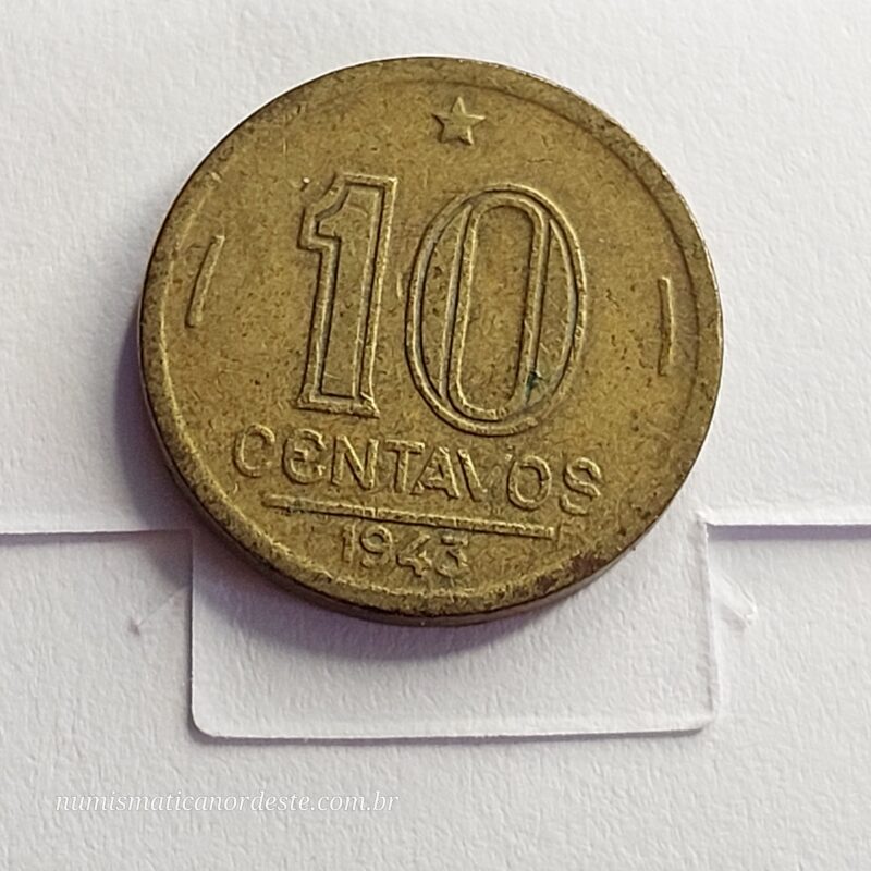 Moeda de 10 Centavos do Brasil Ano 1943- Getúlio Vargas - Imagem 3