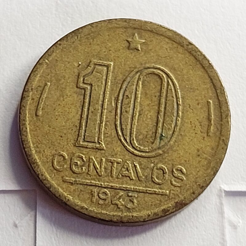 Moeda de 10 Centavos do Brasil Ano 1943- Getúlio Vargas